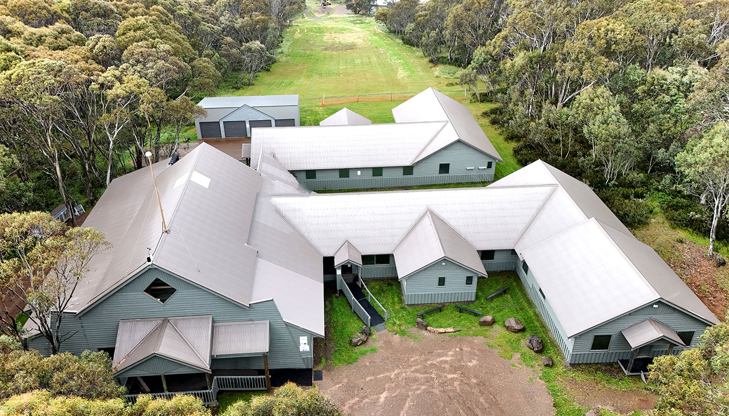 Alpine School Campus buildings - view from above